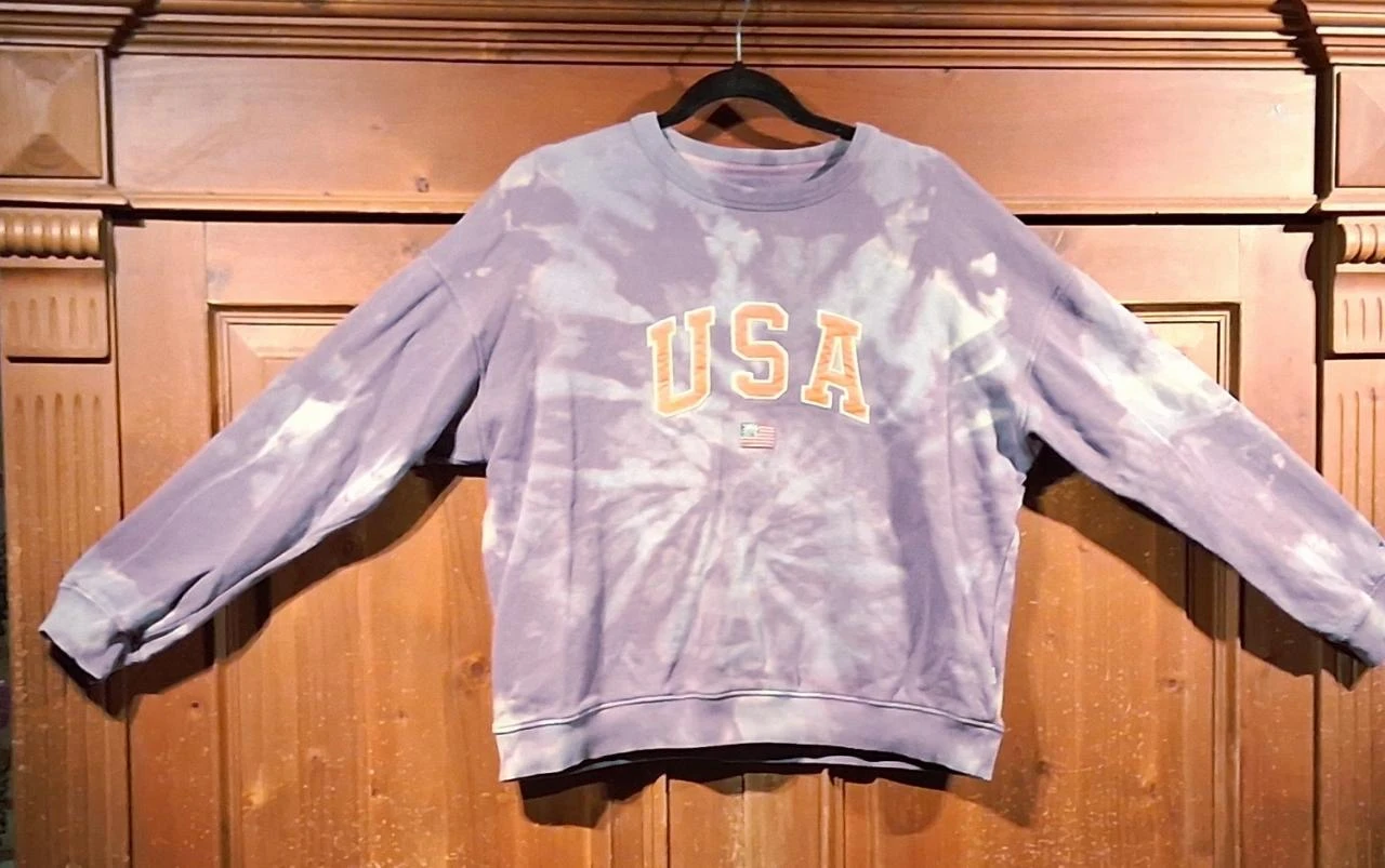 lila tie dye trui USA L